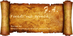 Fontányi Arnold névjegykártya