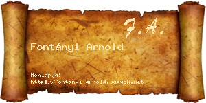Fontányi Arnold névjegykártya
