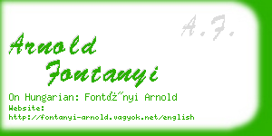 arnold fontanyi business card